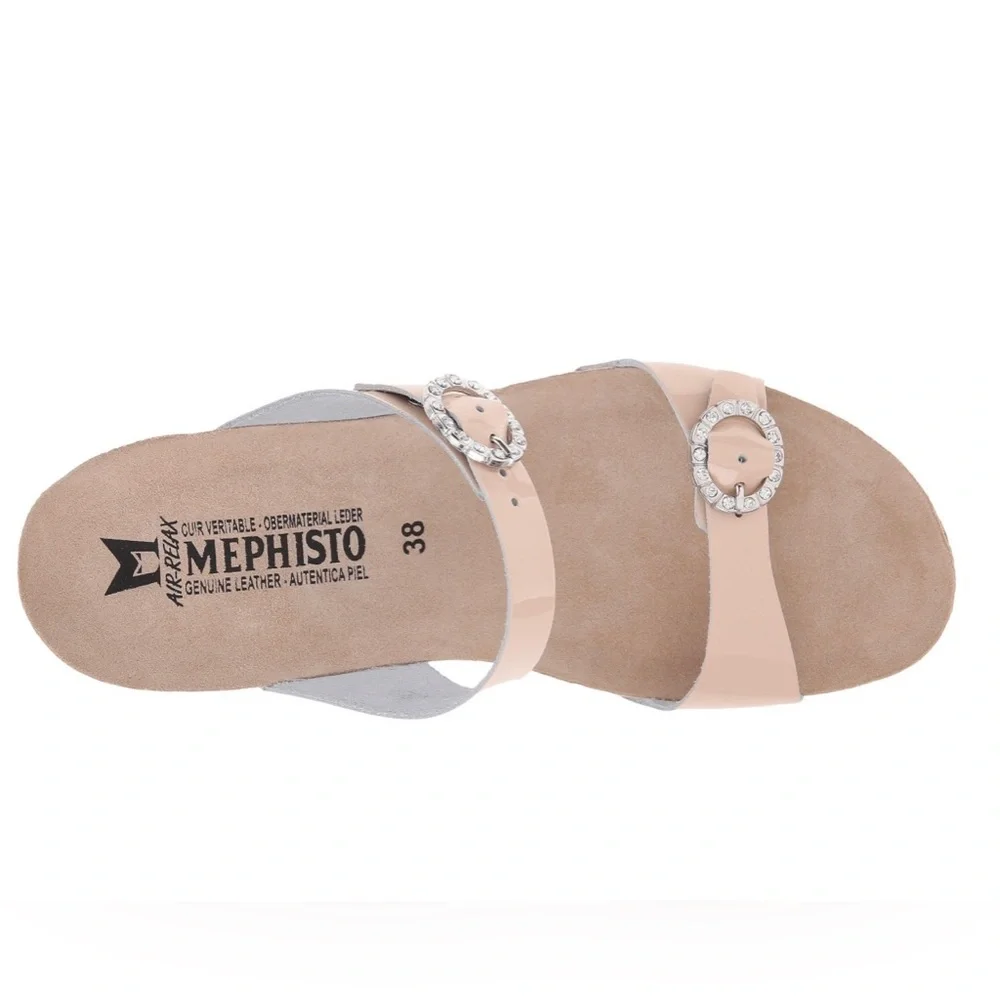 Sz 37(7.5)⭐️New Mephisto Lidia Nude Crystal Patent Leather Wedge.⭐️See Reference - Picture 6 of 15